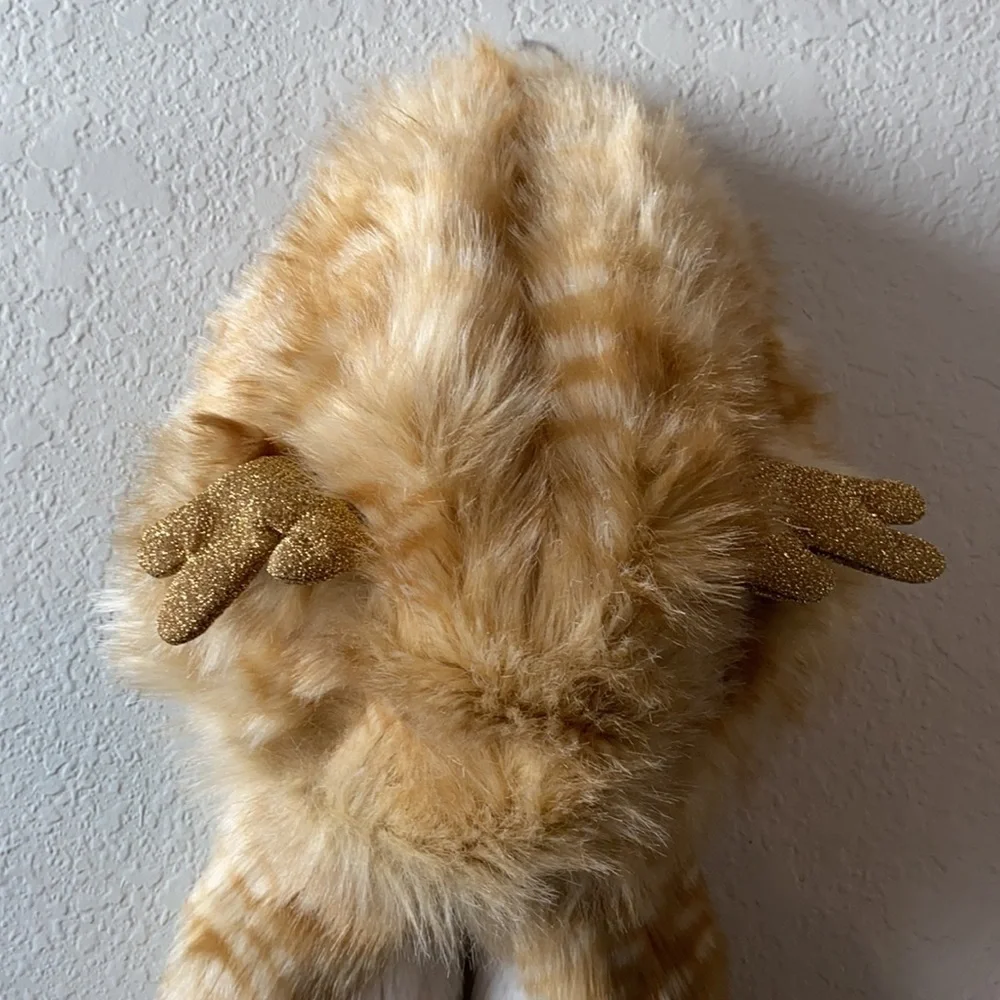Claire’s Reindeer Faux Fur Beanie Scarf with hand Pockets